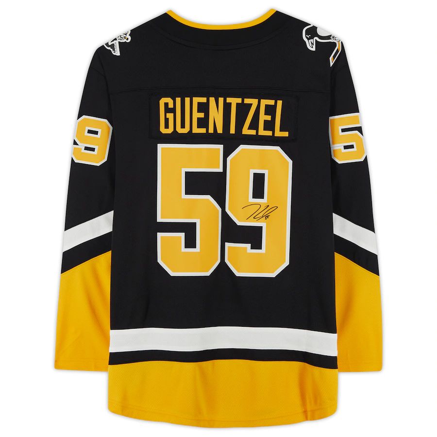 P.Penguins #59 Jake Guentzel   Breakaway 2021 Alternate Jersey Black Stitched American Hockey Jerseys