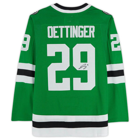 D.Stars #29 Jake Oettinger   adidas  Jersey Kelly Green Stitched American Hockey Jerseys