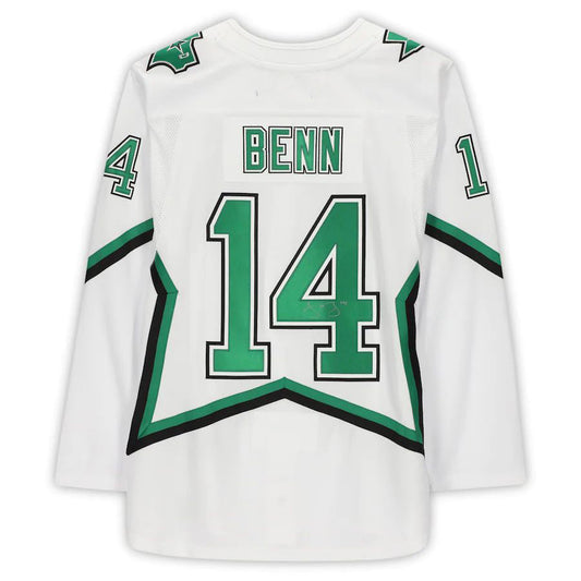 D.Stars #14 Jamie Benn   2020-21 Reverse Retro White Stitched American Hockey Jerseys