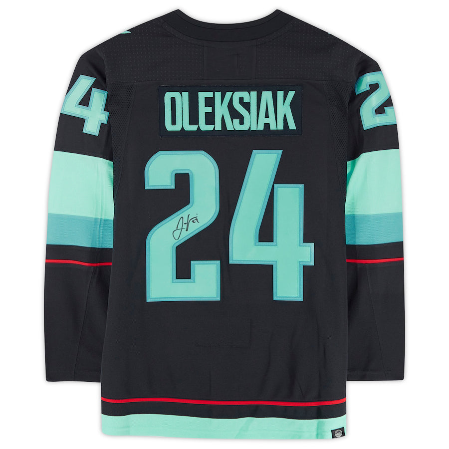 S.Kraken #24 Jamie Oleksiak   with Inaugural Season Jersey Patch Blue Stitched American Hockey Jerseys