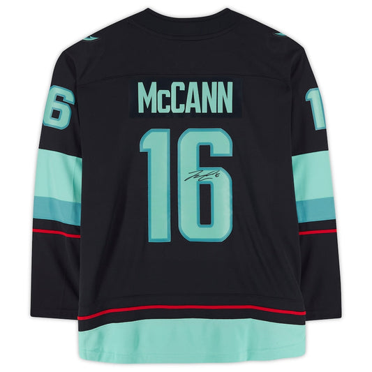 S.Kraken #16 Jared McCann Authenti  Breakaway Jersey with Inaugural Season Jersey Patch Blue Stitched American Hockey Jerseys