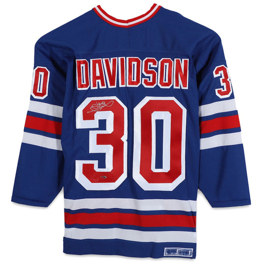 NY.Rangers #30 John Davidson   Blue Jersey Blue Stitched American Hockey Jerseys