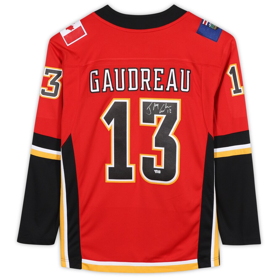 C.Flames #13 Johnny Gaudreau  Breakaway Jersey Red Stitched American Hockey Jerseys