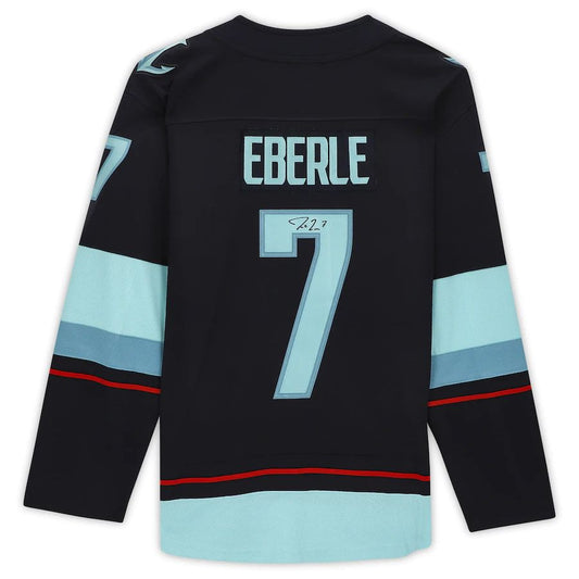 S.Kraken #7Jordan Eberle   Navy Breakaway Jersey with Inaugural Season Jersey Patch Stitched American Hockey Jerseys