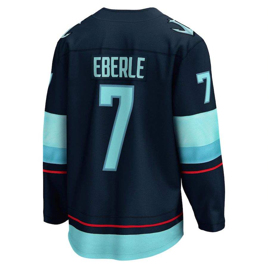 S.Kraken #7Jordan Eberle Home Premier Breakaway Player Jersey Stitched American Hockey Jerseys