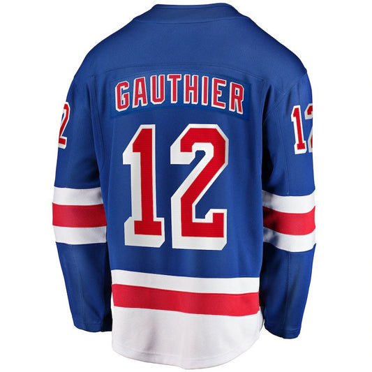 NY.Rangers #12 Julien Gauthier 2017-18 Home Breakaway Replica Jersey Blue Stitched American Hockey Jerseys