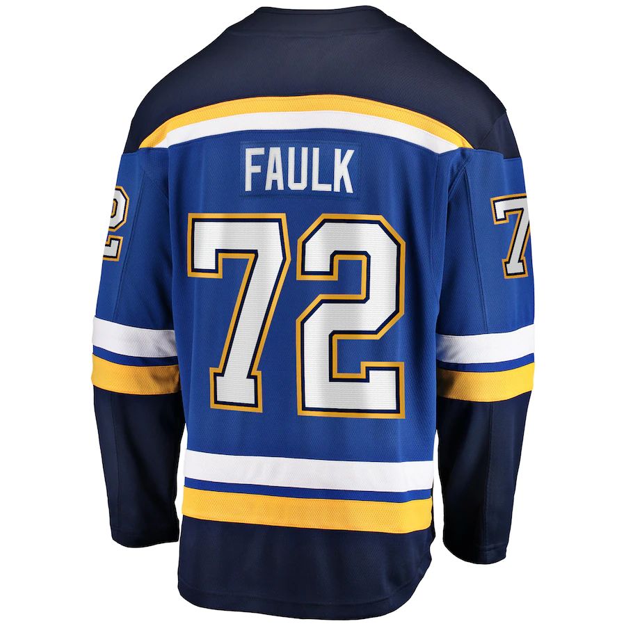 St.L.Blues #72 Justin Faulk Home Breakaway Player Jersey Blue Stitched American Hockey Jerseys