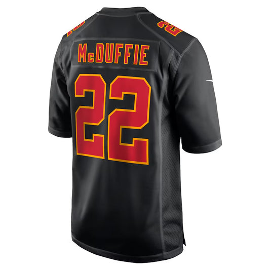 KC.Chiefs #22 Trent McDuffie Player Fashion Black Game Football Jerseys