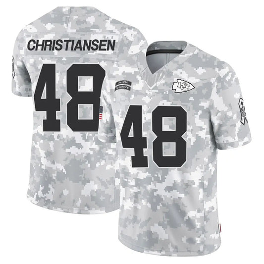 KC.Chiefs #48 Cole Christiansen Player Arctic Camo Salute to Service Limited Football Jerseys