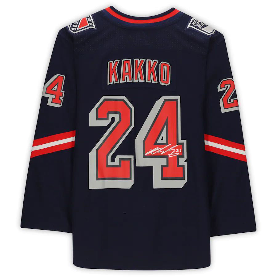 NY.Rangers #24 Kaapo Kakko   2020-21 Reverse Retro Navy Stitched American Hockey Jerseys