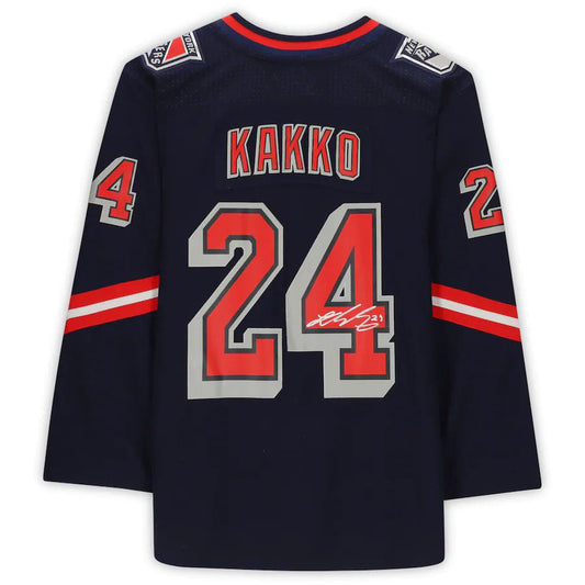 NY.Rangers #24 Kaapo Kakko   2020-21 Reverse Retro Navy Stitched American Hockey Jerseys