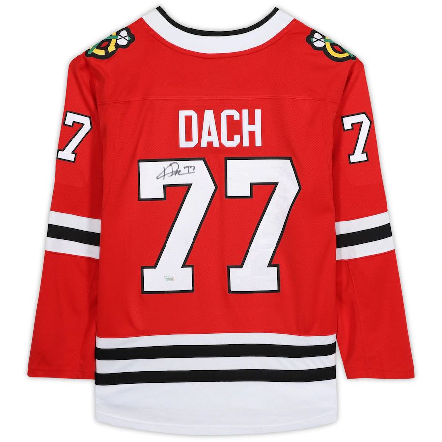 C.Blackhawks #77 Kirby Dach   Breakaway Jersey Red Stitched American Hockey Jerseys
