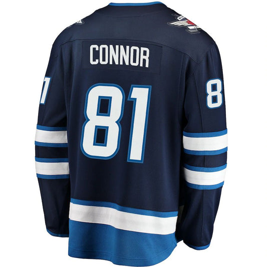 W.Jets #81 Kyle Connor Fanatics Branded Breakaway Replica Jersey Navy Stitched American Hockey Jerseys