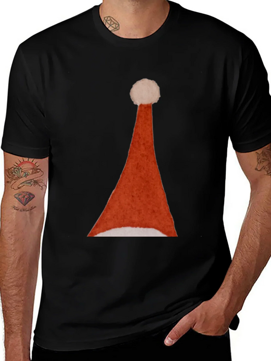 Santa Hat Graphic Tee - Holiday Festive T-Shirt