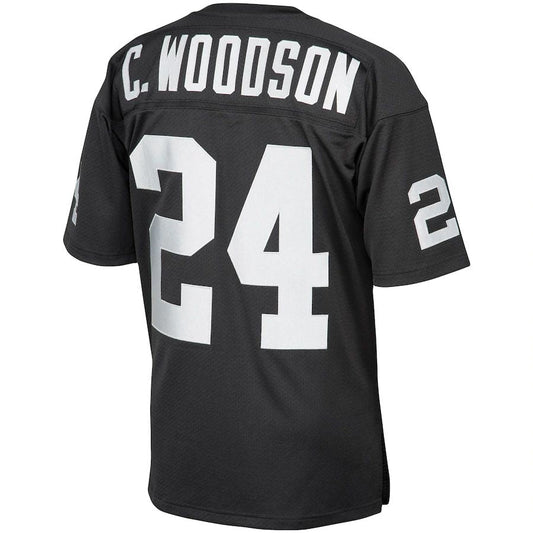 L.Raiders #24 Charles Woodson  Black 1998 Authentic Throwback Retired Player Jersey Stitched American Football Jerseys