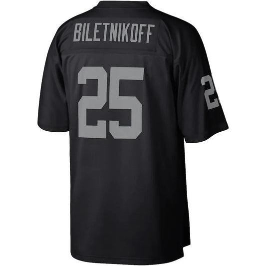 L.Raiders #25 Fred Biletnikoff  Black Legacy Replica Jersey Stitched American Football Jerseys