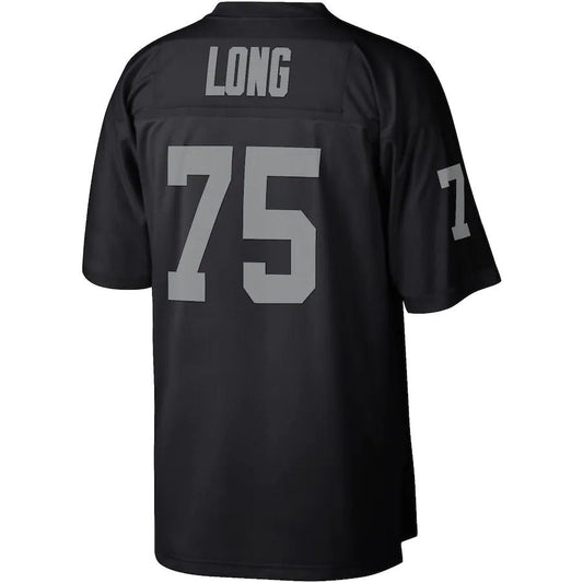 L.Raiders #75 Howie Long  Black Legacy Replica Jersey Stitched American Football Jerseys