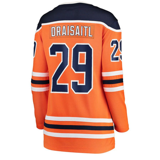E.Oilers #29 Leon Draisaitl Home Breakaway Player Jersey Orange Stitched American Hockey Jerseys