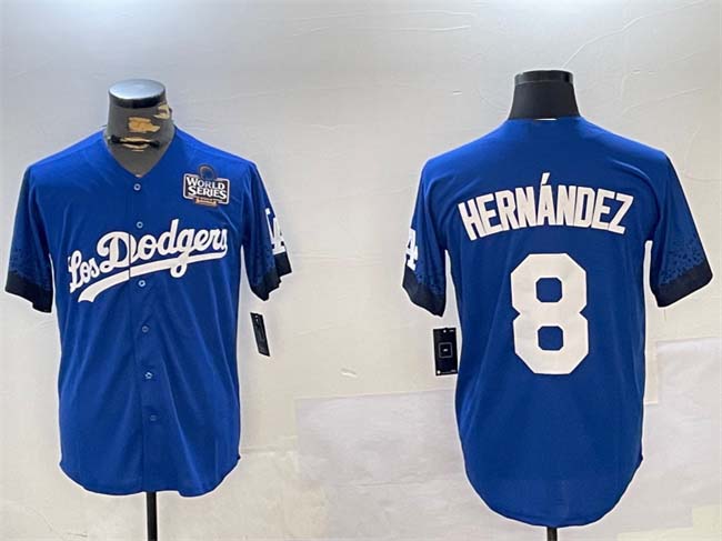 Los Angeles Dodgers #8 Enrique Hernﾃ｡ndez Royal 2024 World Series City Connect Cool Base Stitched Baseball Jersey
