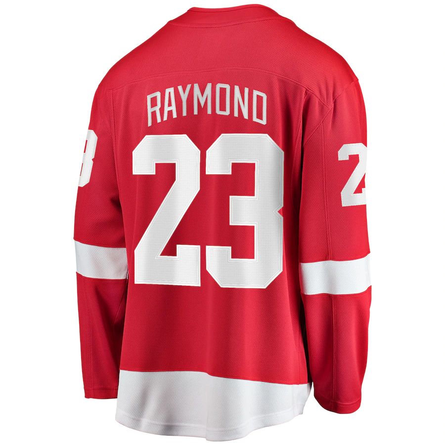 D.Red Wings #23 Lucas Raymond Home Breakaway Player Jersey Red Stitched American Hockey Jerseys