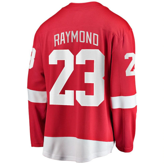D.Red Wings #23 Lucas Raymond Home Breakaway Player Jersey Red Stitched American Hockey Jerseys