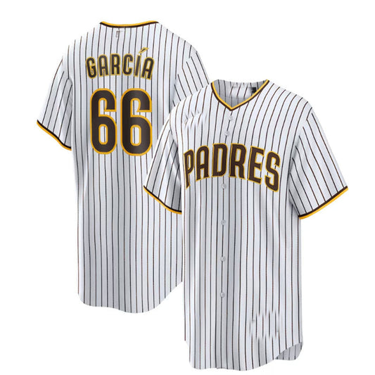 San Diego Padres #66 Luis Garcaa Home Replica Player Jersey - White Baseball Jerseys