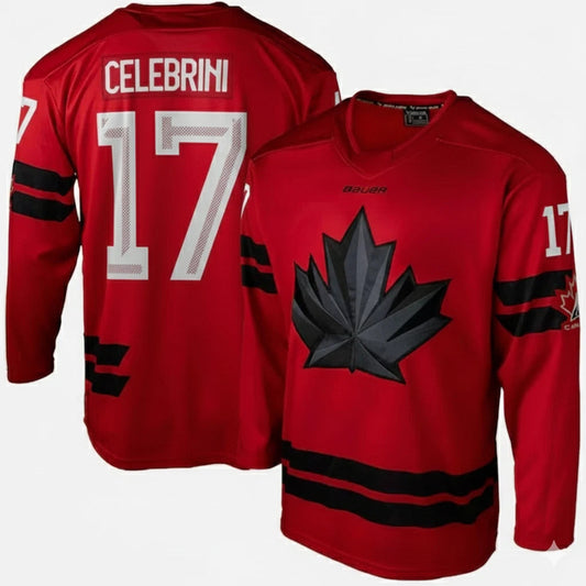 Macklin Celebrini Canada 2026 Olympic Jersey - Red