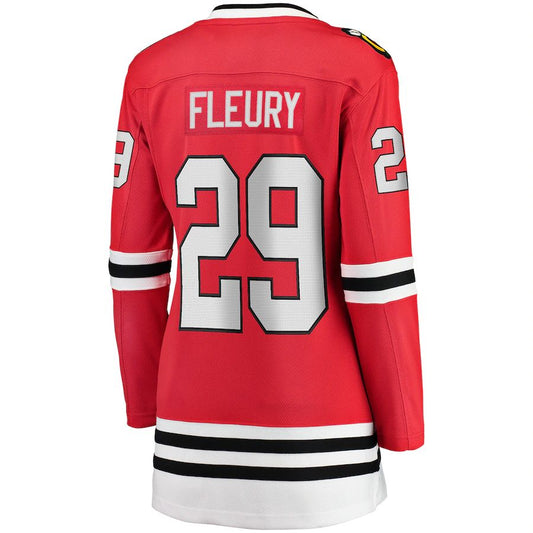 C.Blackhawks #29 Marc-Andre Fleury Home Premier Breakaway Player Jersey Red Stitched American Hockey Jerseys