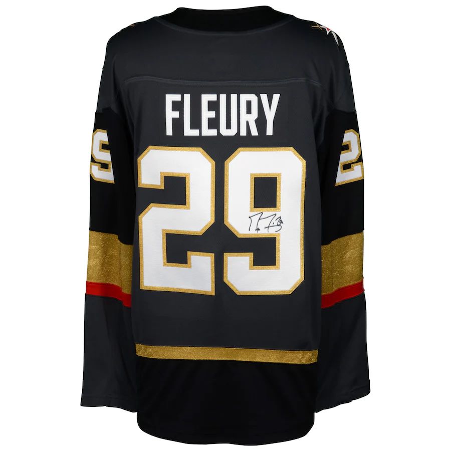 V.Golden Knights #29 Marc-Andre Fleury   Black Breakaway Jersey Stitched American Hockey Jerseys