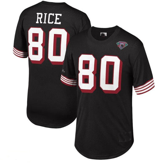 SF. 49ers #80 Jerry Rice  Green Retired Player Name & Number Mesh Top Stitched American Football Jersey