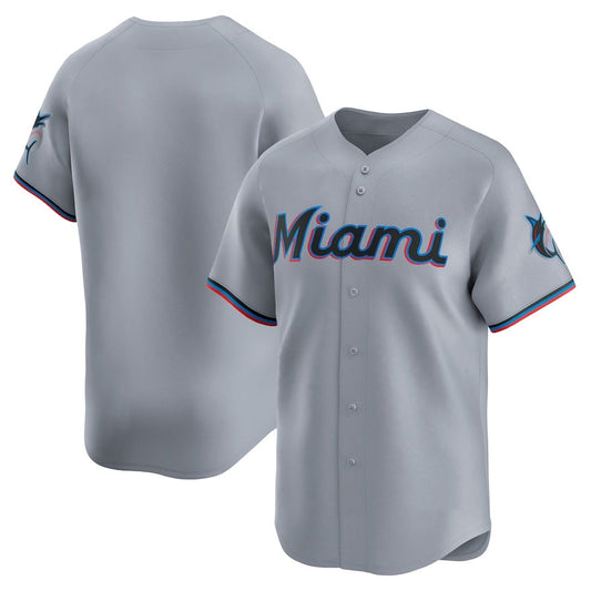 Miami Marlins Road Limited Jersey ?Gray Stitched Baseball Jersey