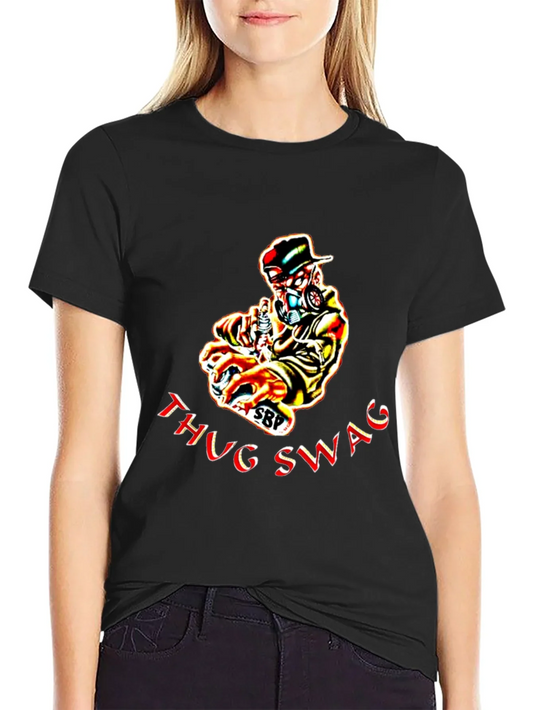 Thug Swag Black Graphic T-Shirt