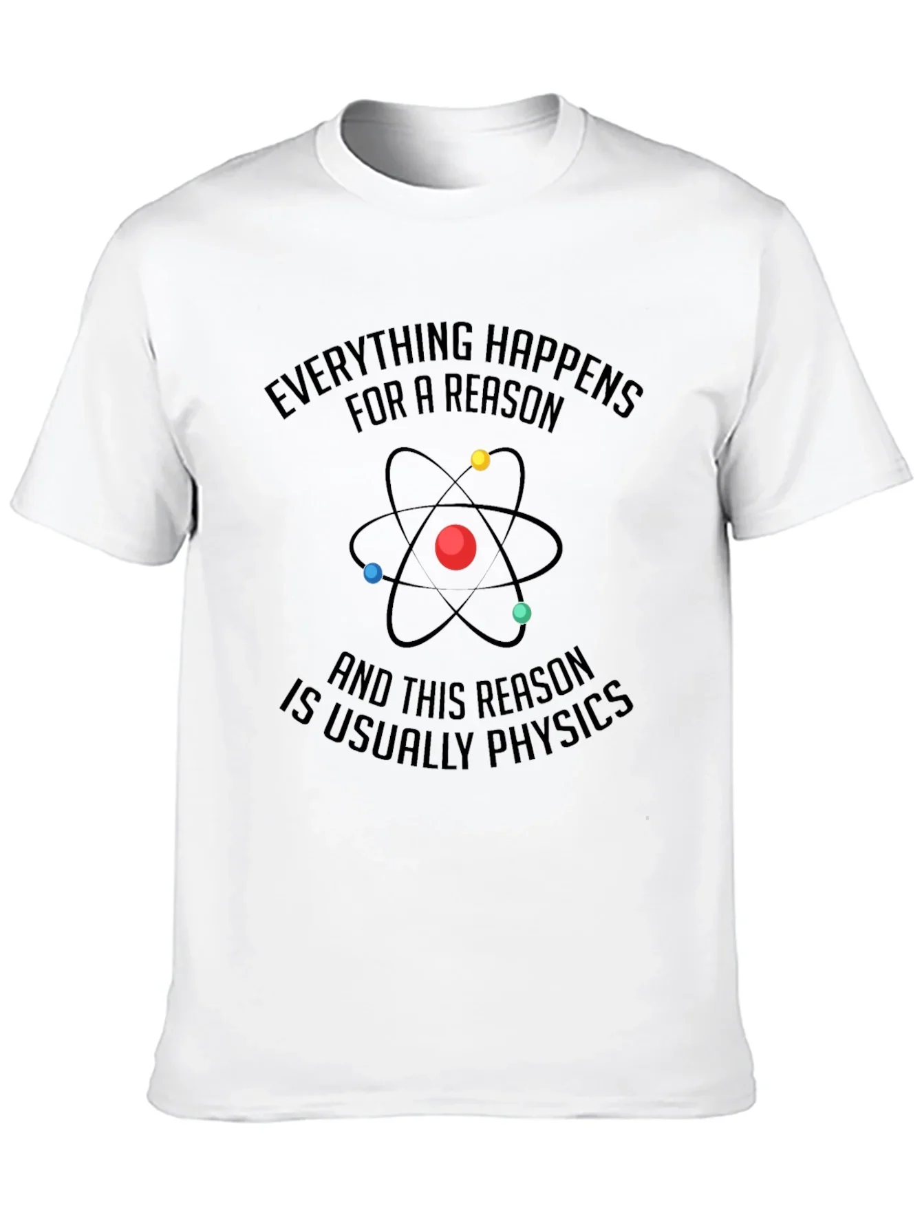Physics Reason Graphic Tee - Mens Black Cotton T-Shirt