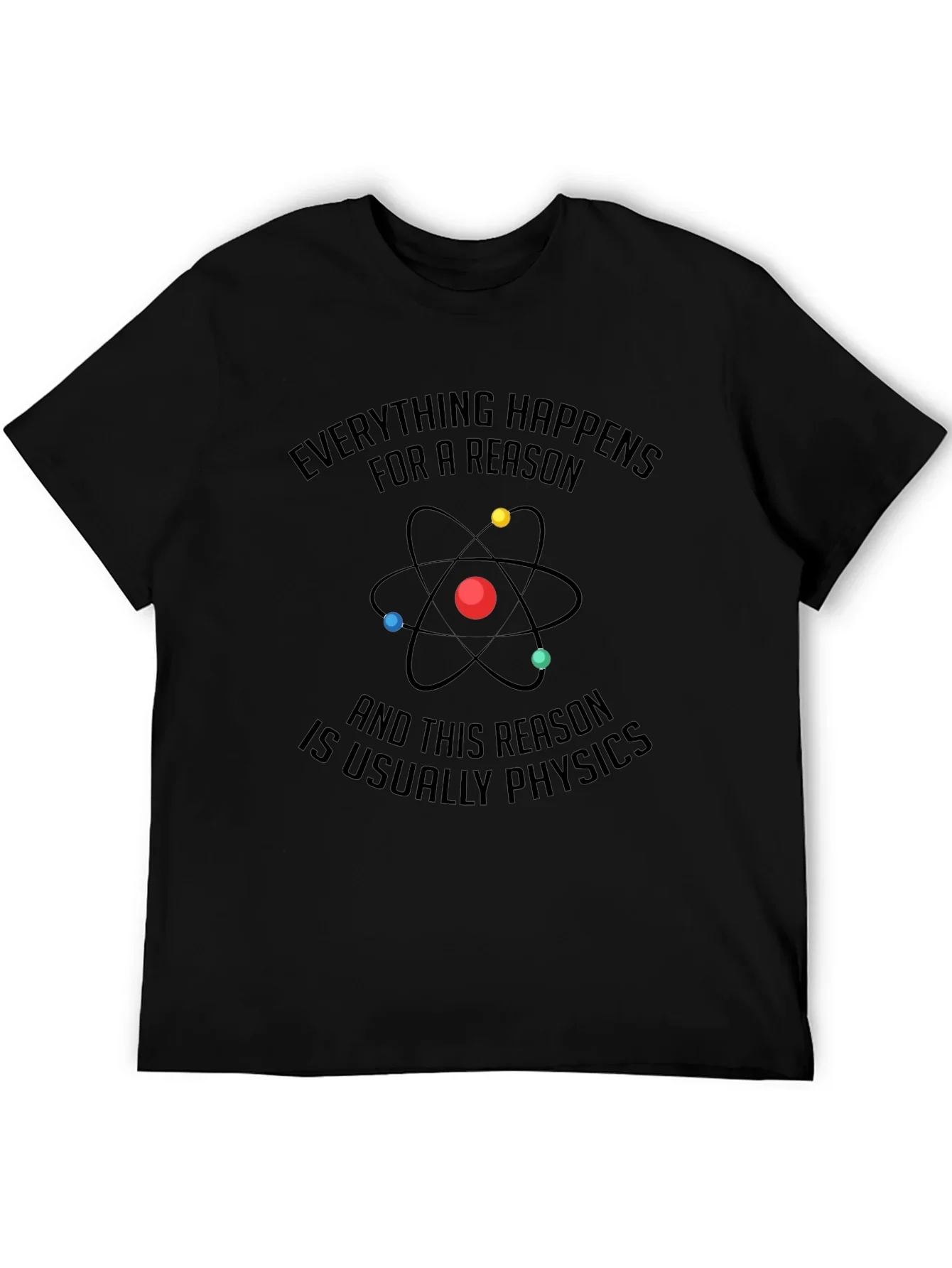 Physics Reason Graphic Tee - Mens Black Cotton T-Shirt