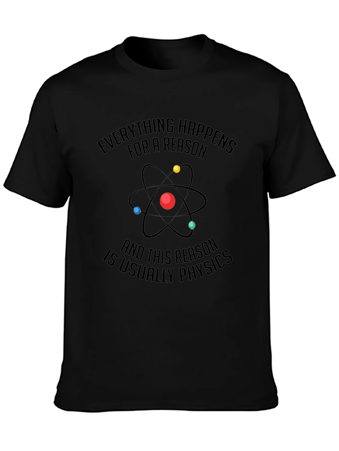 Physics Reason Graphic Tee - Mens Black Cotton T-Shirt