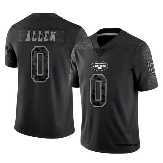 NY.Jets #0 Braelon Allen Player Black REFLECTIVE Limited Football Jerseys