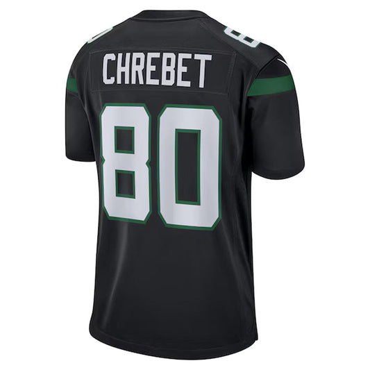 NY.Jets #80 Wayne Chrebet Player Black Game Football Jerseys