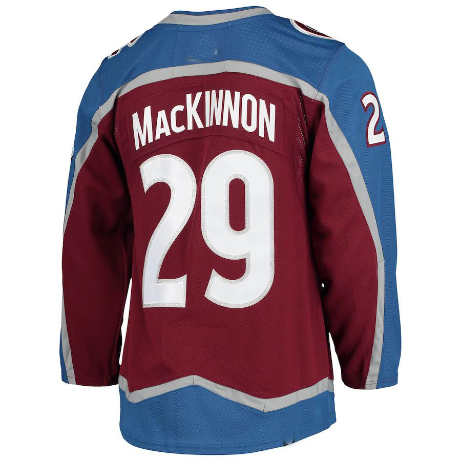 C.Avalanche #29 Nathan MacKinnon Home Primegreen  Pro Player Jersey Burgundy Stitched American Hockey Jerseys