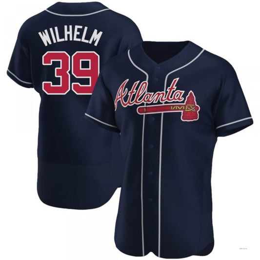 Atlanta Braves #39 Hoyt Wilhelm Navy Alternate Jersey Stitches Baseball Jerseys