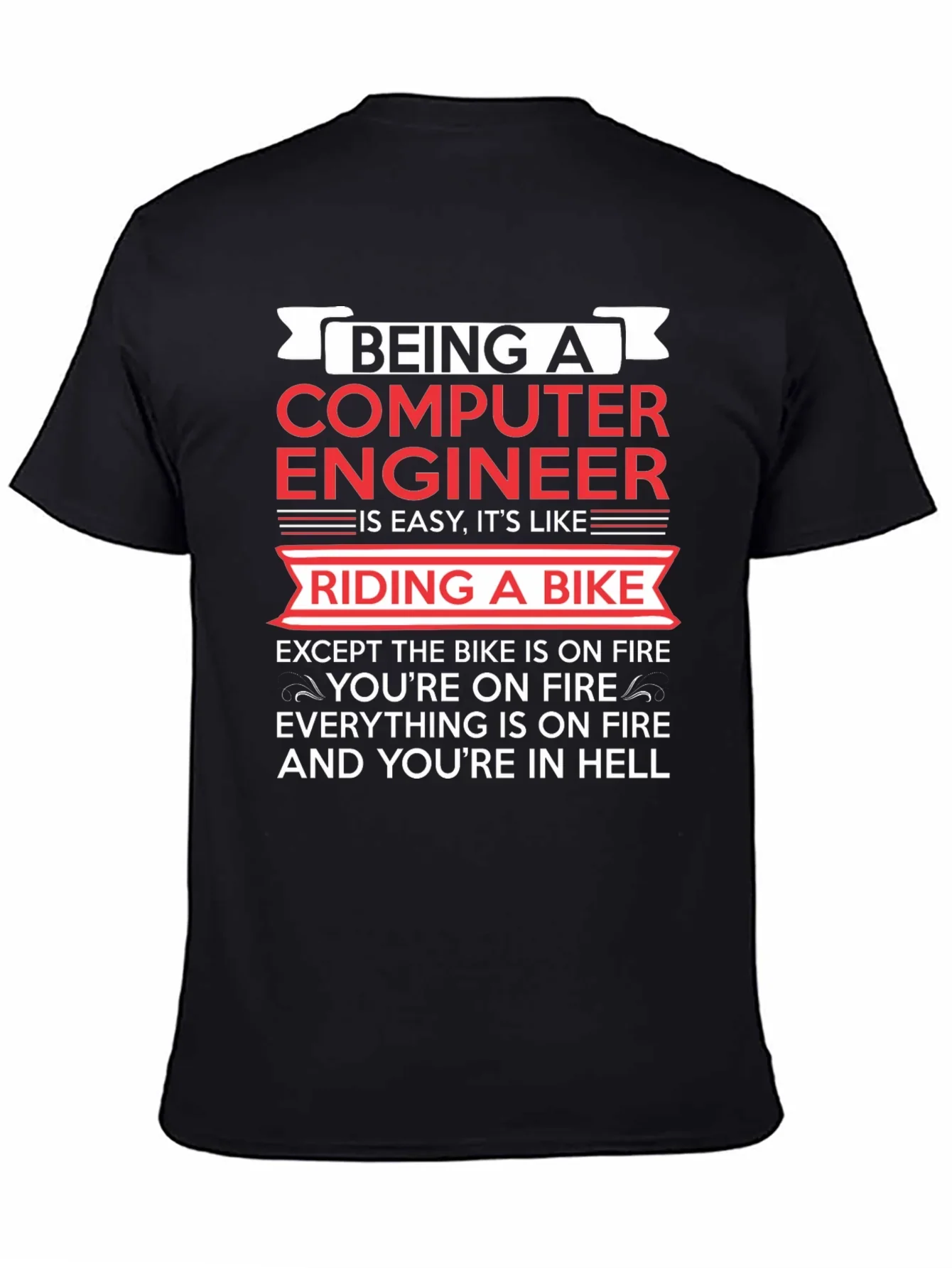 Computer Engineer Bike Fire T-Shirt