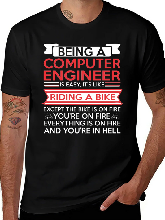 Computer Engineer Bike Fire T-Shirt