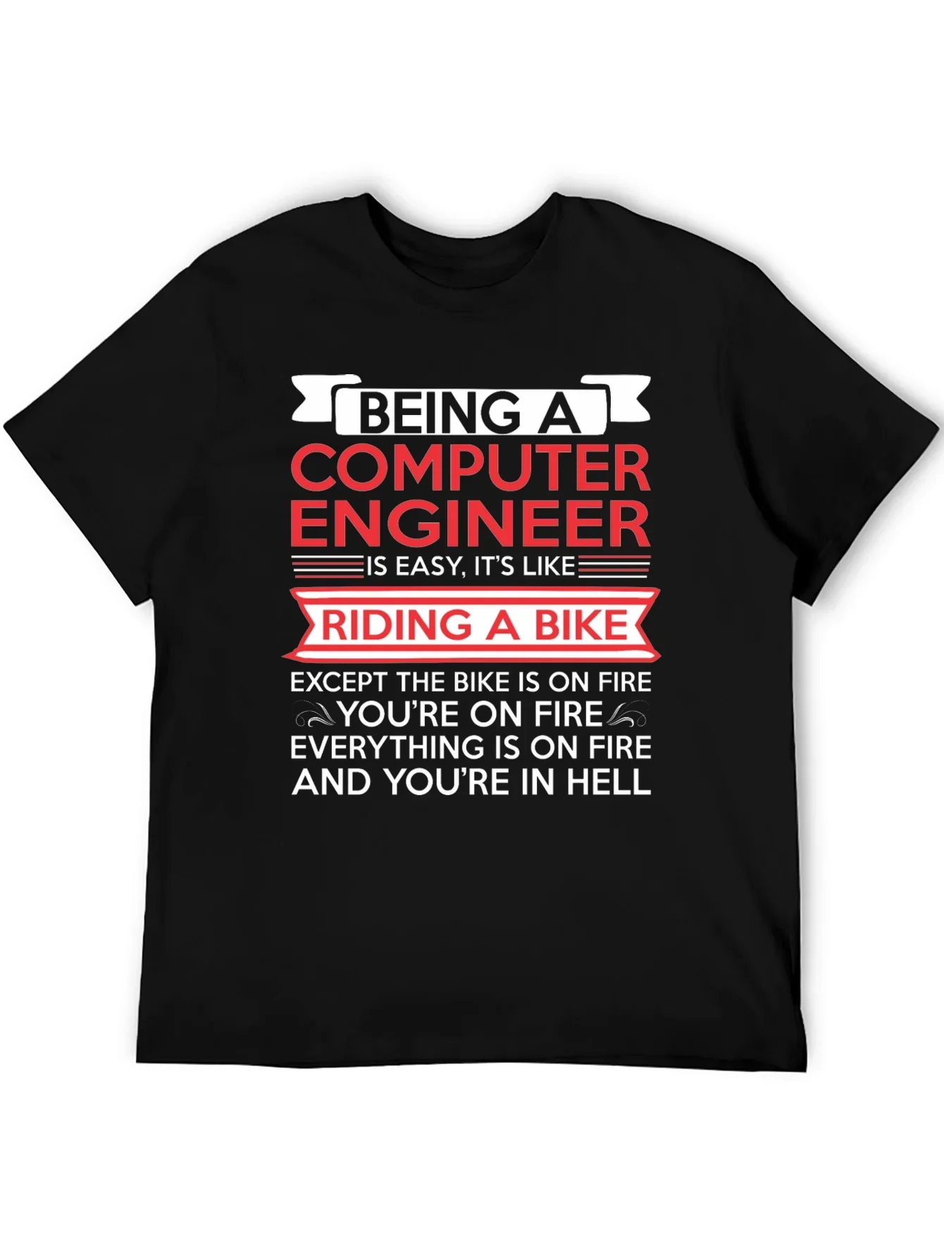 Computer Engineer Bike Fire T-Shirt