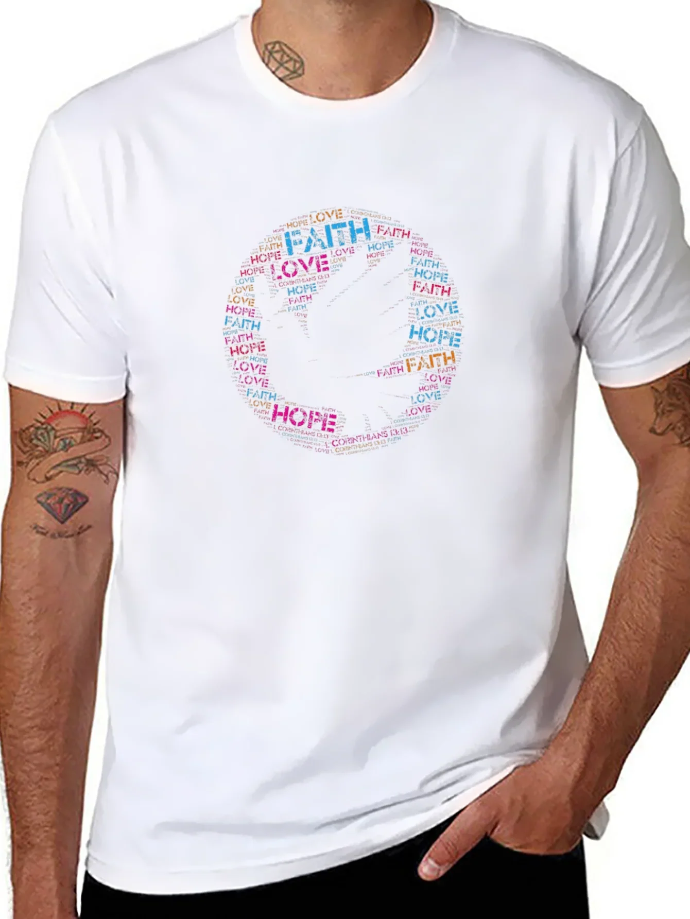 Faith Hope Love Word Art T-Shirt