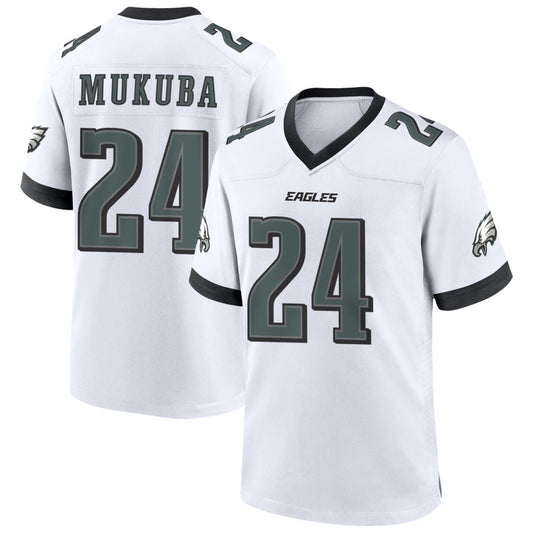 P.Eagles #24 Andrew Mukuba Player White Home Game Football Jerseys