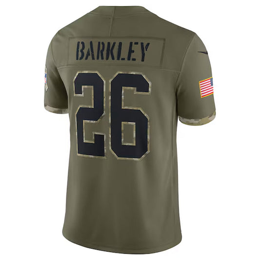 P.Eagles #26 Saquon Barkley Player Salute To Service Olive Football Jerseys