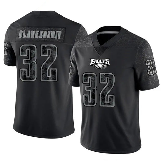 P.Eagles #32 Reed Blankenship Player Black REFLECTIVE Limited Football Jerseys