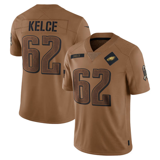 P.Eagles #62 Jason Kelce Player Brown Salute To Service Limited Football Jerseys