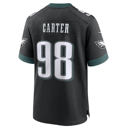 P.Eagles #98 Jalen Carter Player Black Home Game Football Jerseys