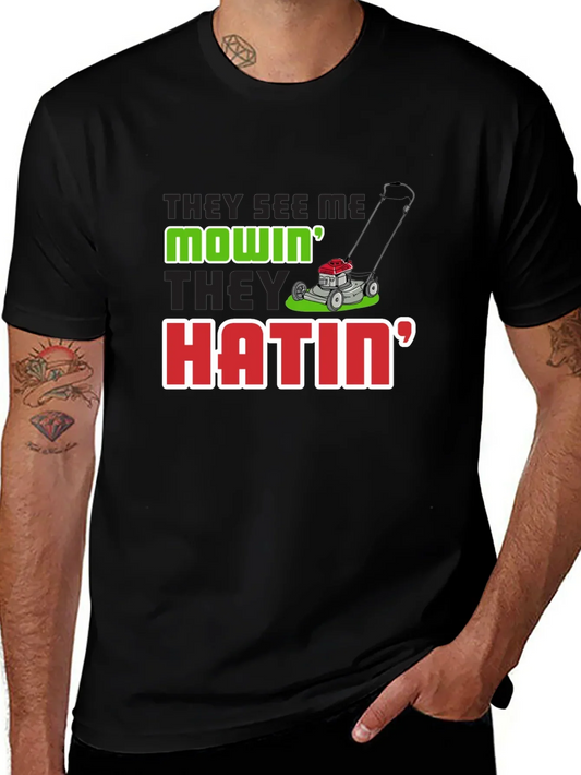 They See Me Mowin Mens Black T-Shirt