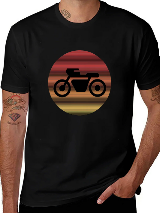 Retro Motorcycle Sunset Graphic Tee